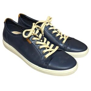 Ecco sneakers navy leather lace up shoes size 43 EU 10 US